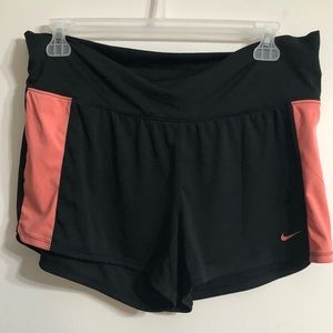 Nike Women’s Shorts high rise inside back pocket Drive Fit black pink. XL